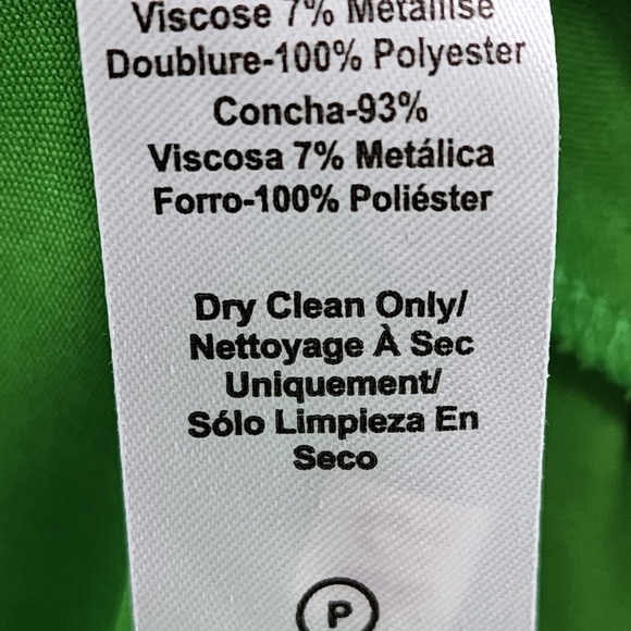 CIEBON Women's Palmina Metallic Leaf Print High-Low Dress Green - M - Picture 10 of 11